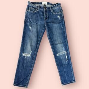 current elliott ripped jeans boyfriend mid rise denim pants size 25